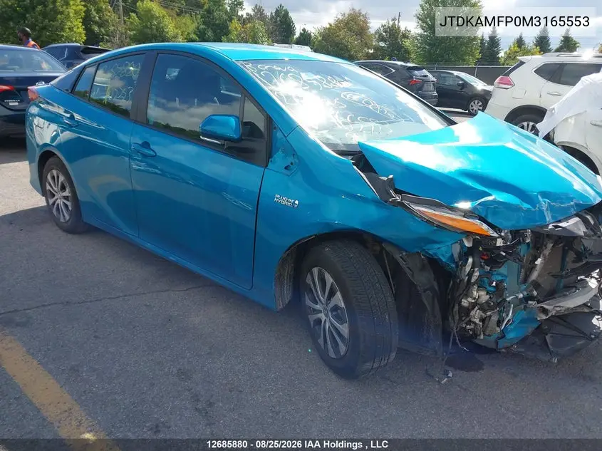 TOYOTA PRIUS 2021, VIN JTDKAMFP0M3165553