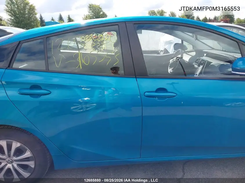 2021 TOYOTA PRIUS VIN JTDKAMFP0M3165553 — фото 12