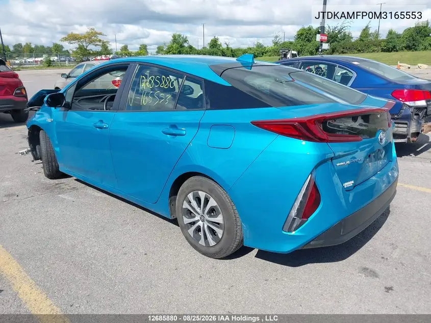 2021 TOYOTA PRIUS VIN JTDKAMFP0M3165553 — фото 3