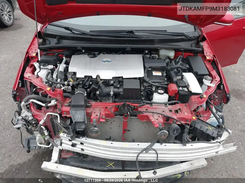 2021 TOYOTA PRIUS VIN JTDKAMFP9M3183081 — фото 10