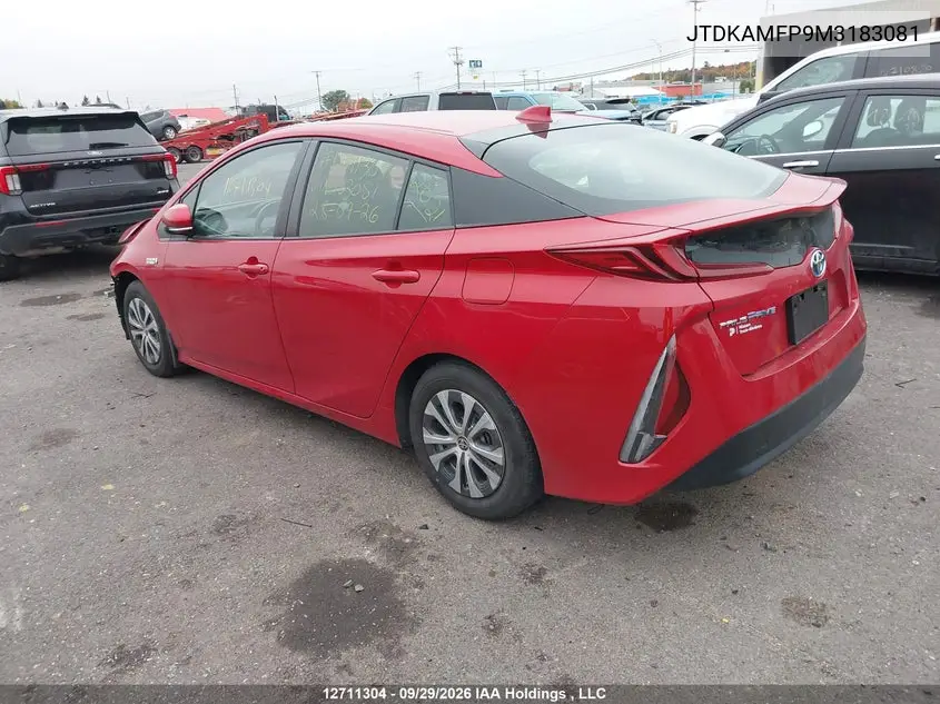 2021 TOYOTA PRIUS VIN JTDKAMFP9M3183081 — фото 3