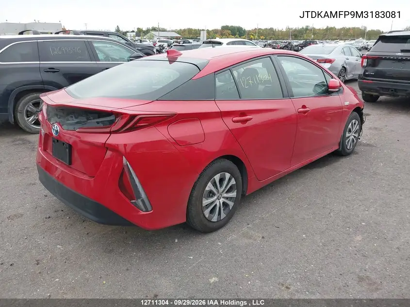 2021 TOYOTA PRIUS VIN JTDKAMFP9M3183081 — фото 4