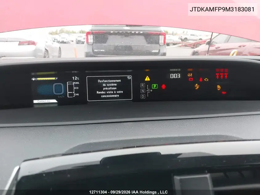 2021 TOYOTA PRIUS VIN JTDKAMFP9M3183081 — фото 7