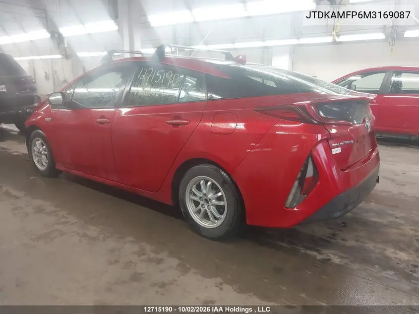 2021 TOYOTA PRIUS VIN JTDKAMFP6M3169087 — фото 3