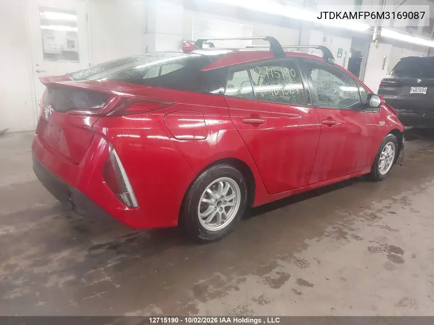 2021 TOYOTA PRIUS VIN JTDKAMFP6M3169087 — фото 4