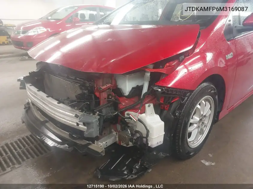 2021 TOYOTA PRIUS VIN JTDKAMFP6M3169087 — фото 6