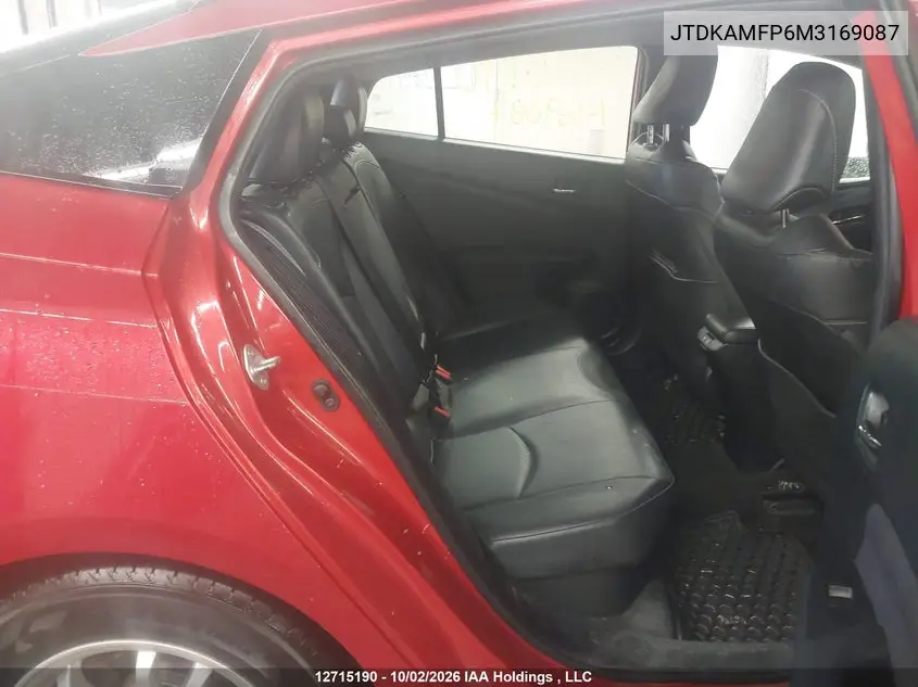 2021 TOYOTA PRIUS VIN JTDKAMFP6M3169087 — фото 8