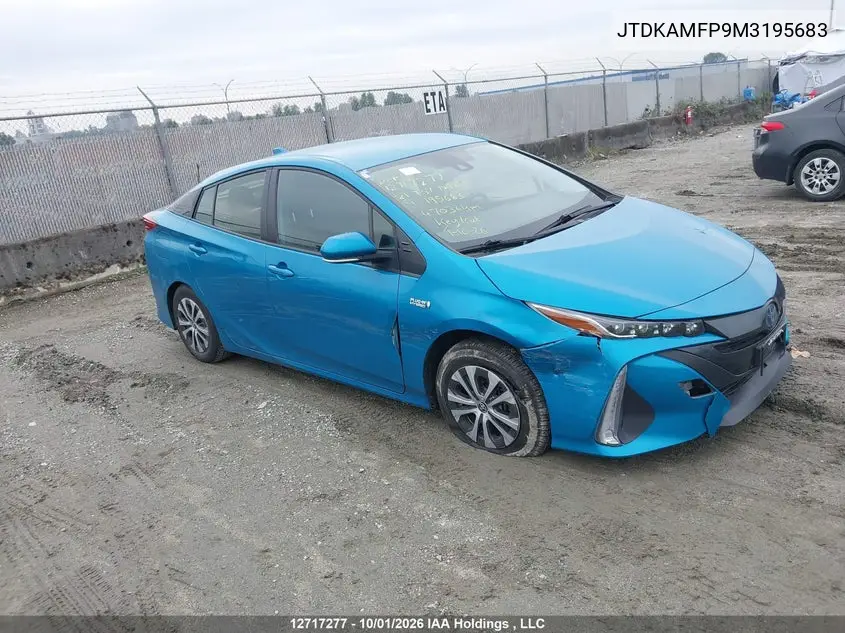 TOYOTA PRIUS 2021, VIN JTDKAMFP9M3195683