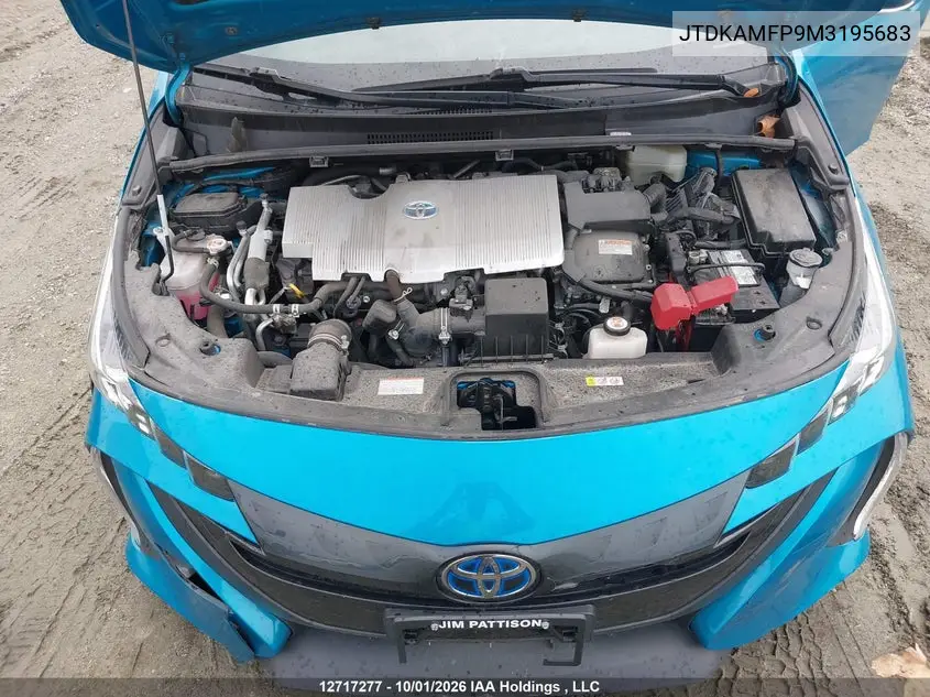 2021 TOYOTA PRIUS VIN JTDKAMFP9M3195683 — фото 10