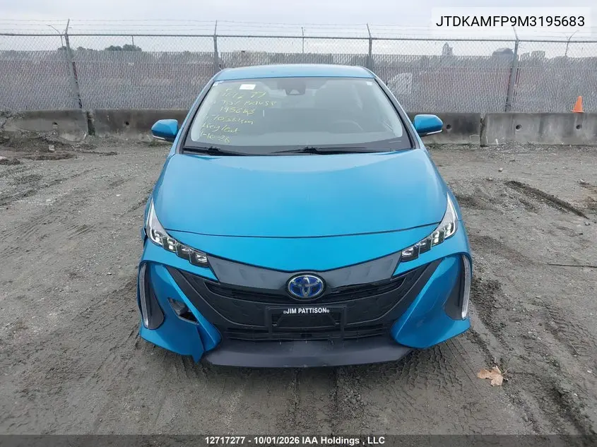 2021 TOYOTA PRIUS VIN JTDKAMFP9M3195683 — фото 12