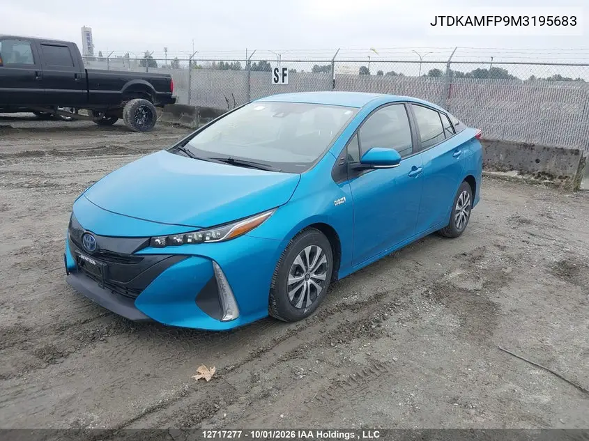 2021 TOYOTA PRIUS VIN JTDKAMFP9M3195683 — фото 2