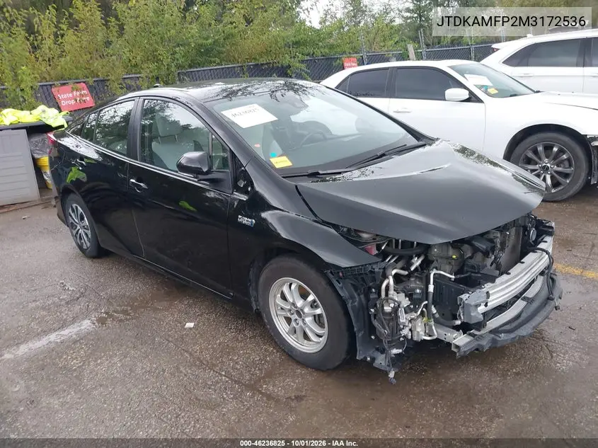 TOYOTA PRIUS 2021, VIN JTDKAMFP2M3172536