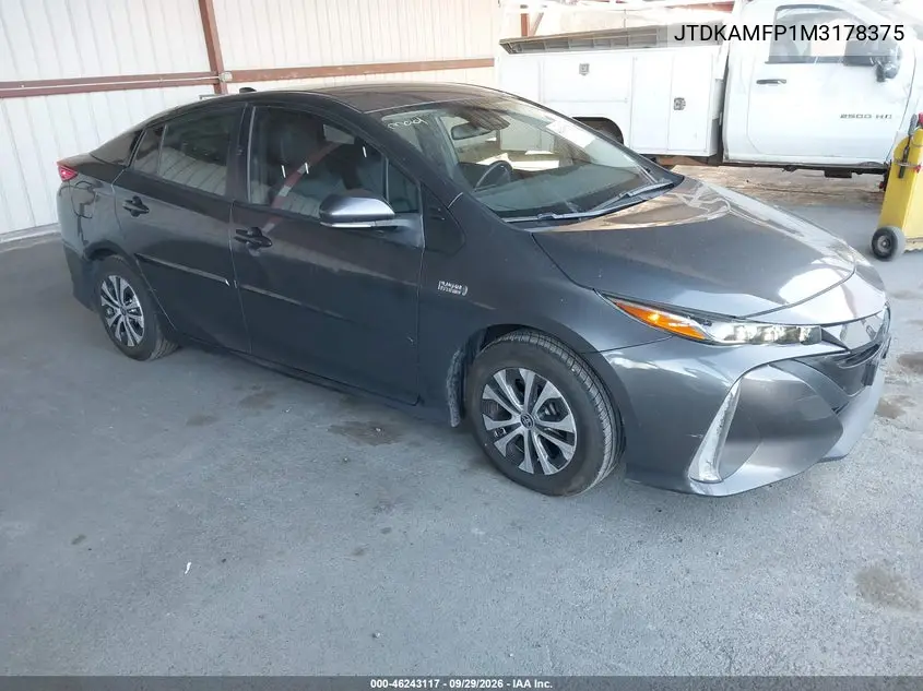 TOYOTA PRIUS 2021, VIN JTDKAMFP1M3178375