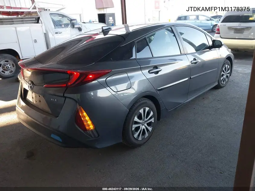 2021 TOYOTA PRIUS VIN JTDKAMFP1M3178375 — фото 4