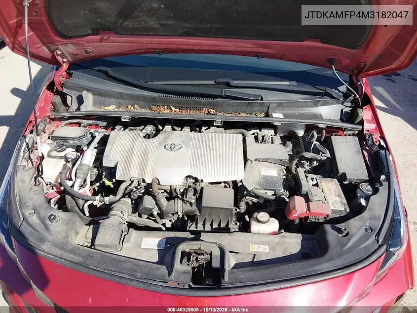 2021 TOYOTA PRIUS VIN JTDKAMFP4M3182047 — фото 10