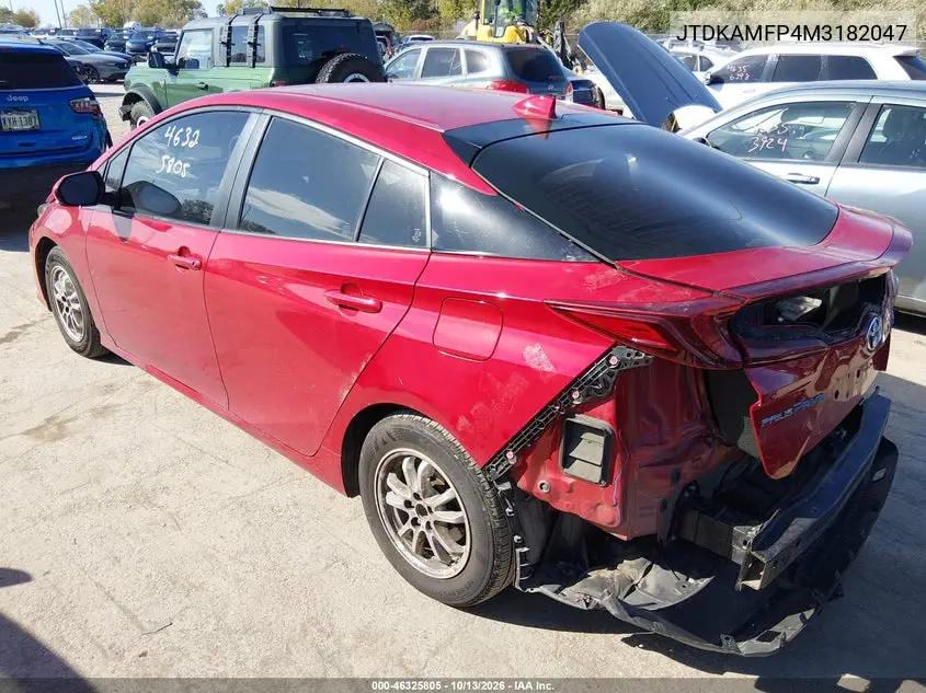 2021 TOYOTA PRIUS VIN JTDKAMFP4M3182047 — фото 3
