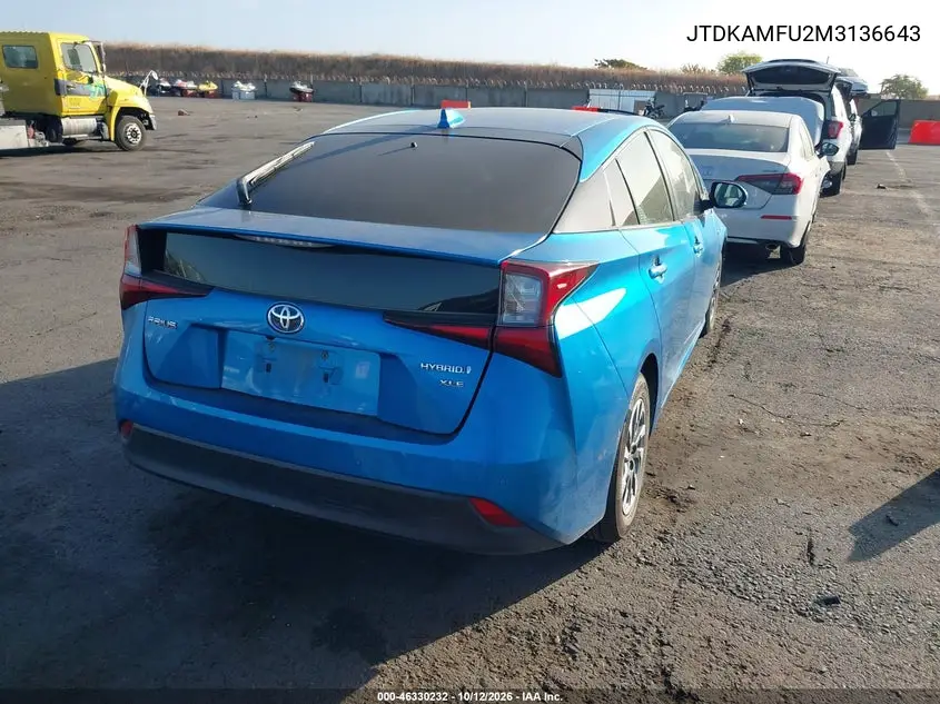 2021 TOYOTA PRIUS VIN JTDKAMFU2M3136643 — фото 4