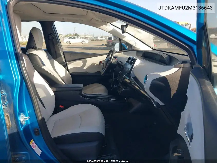 2021 TOYOTA PRIUS VIN JTDKAMFU2M3136643 — фото 5