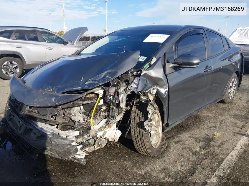 2021 TOYOTA PRIUS VIN JTDKAMFP7M3168269 — фото 2