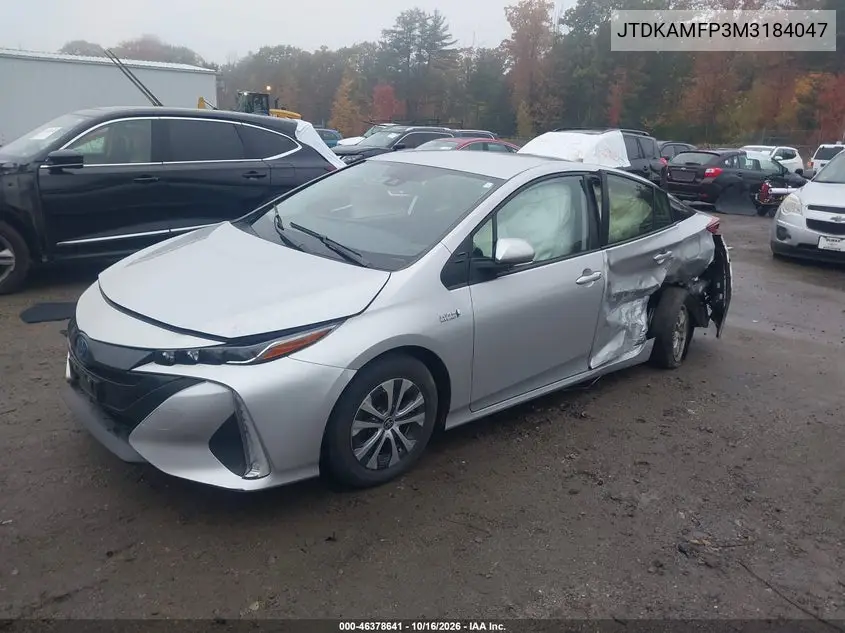 2021 TOYOTA PRIUS VIN JTDKAMFP3M3184047 — фото 2