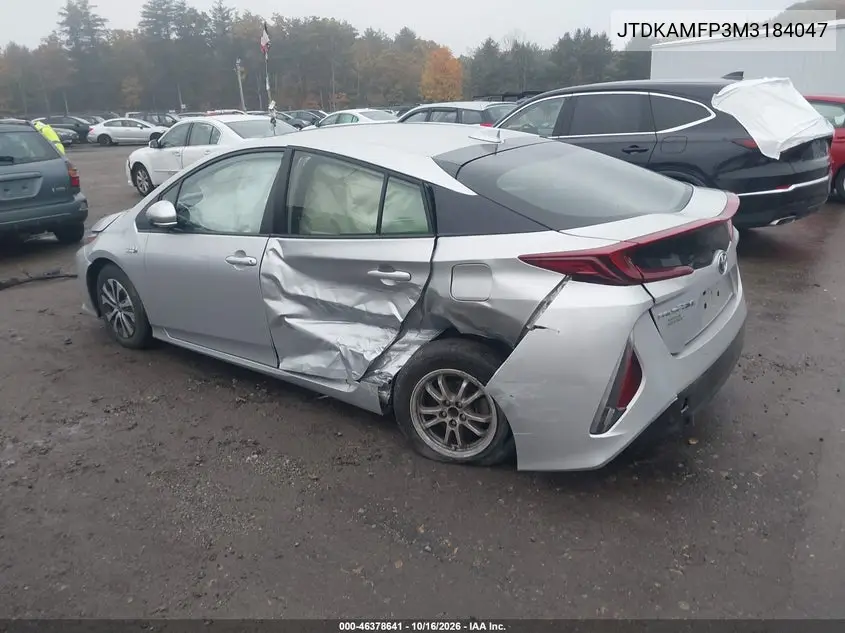 2021 TOYOTA PRIUS VIN JTDKAMFP3M3184047 — фото 3