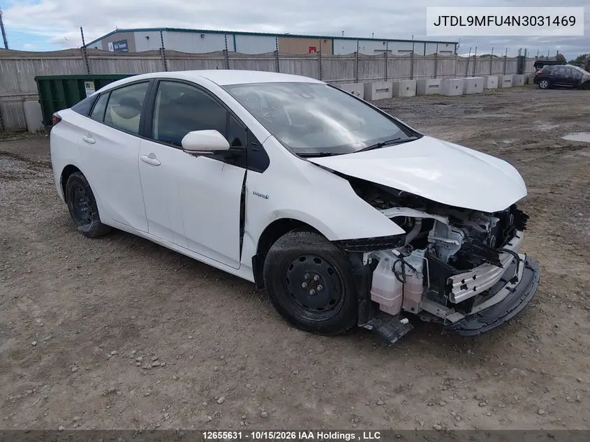 TOYOTA PRIUS 2022, VIN JTDL9MFU4N3031469