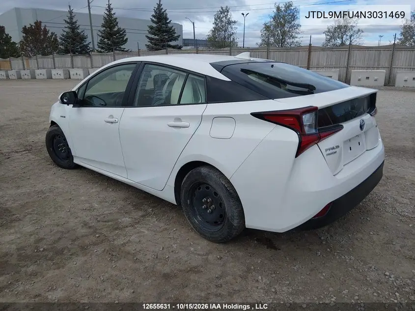 2022 TOYOTA PRIUS VIN JTDL9MFU4N3031469 — фото 3