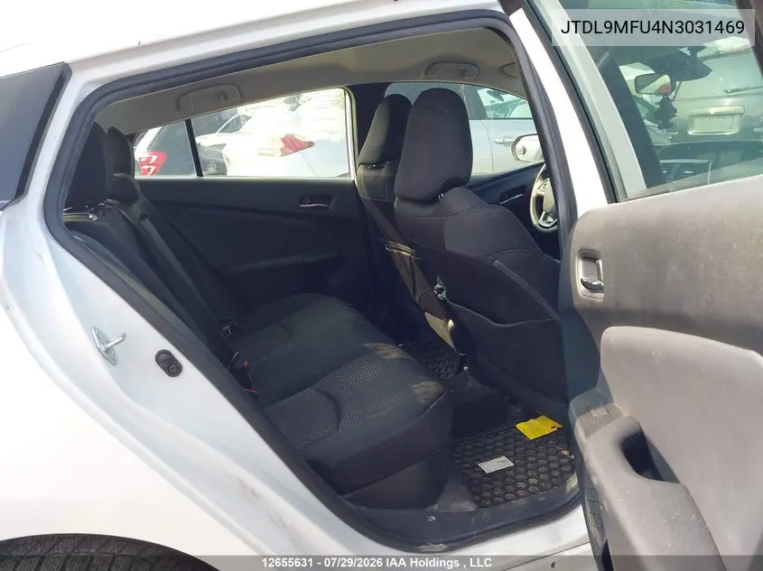 2022 TOYOTA PRIUS VIN JTDL9MFU4N3031469 — фото 8
