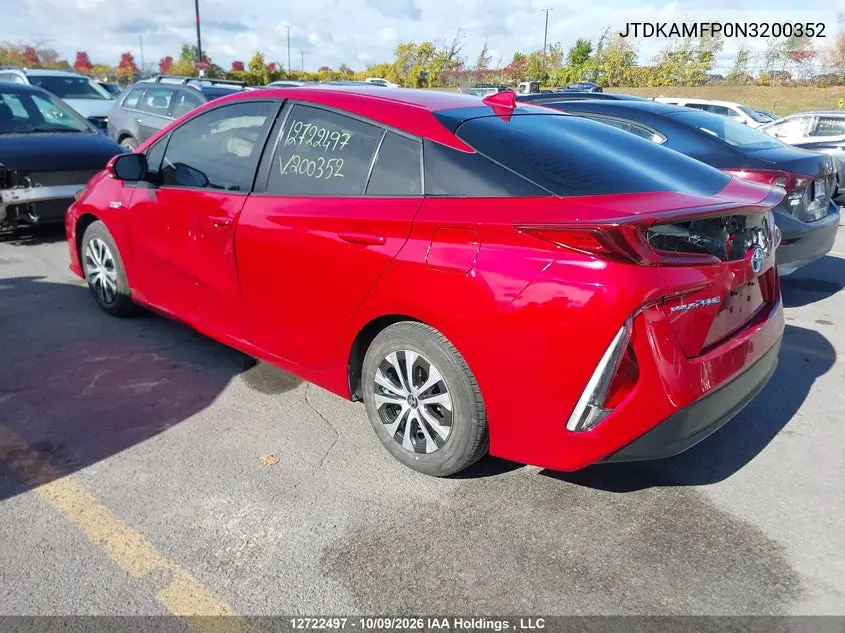 2022 TOYOTA PRIUS VIN JTDKAMFP0N3200352 — фото 3