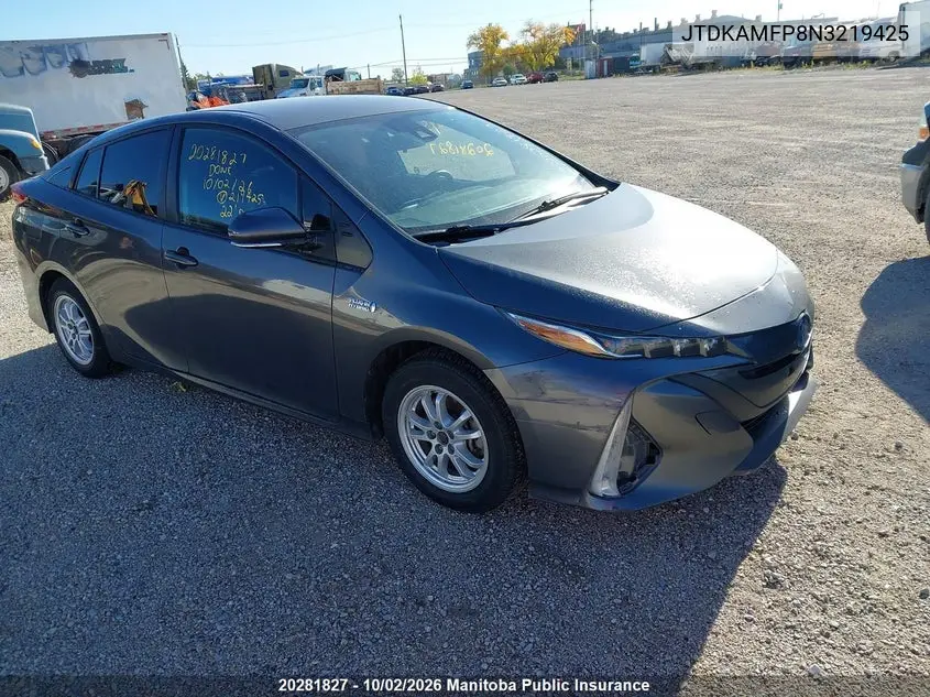 TOYOTA PRIUS 2022, VIN JTDKAMFP8N3219425