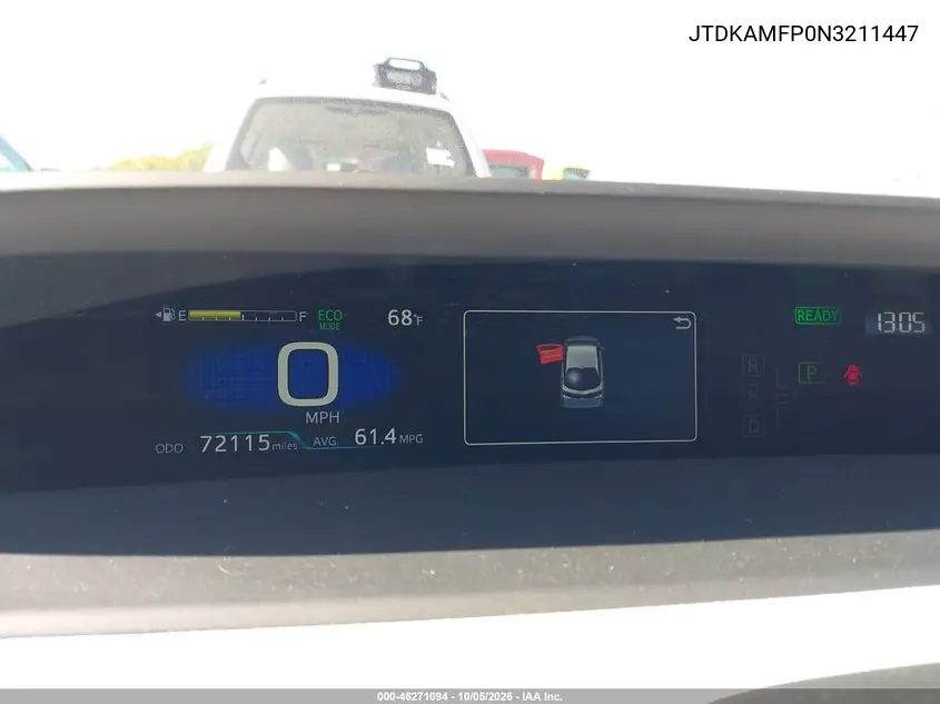 2022 TOYOTA PRIUS VIN JTDKAMFP0N3211447 — фото 7