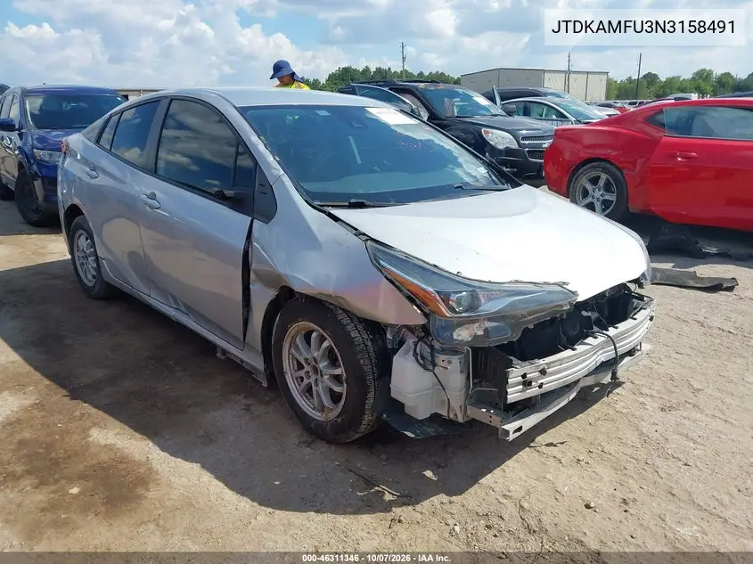 TOYOTA PRIUS 2022, VIN JTDKAMFU3N3158491