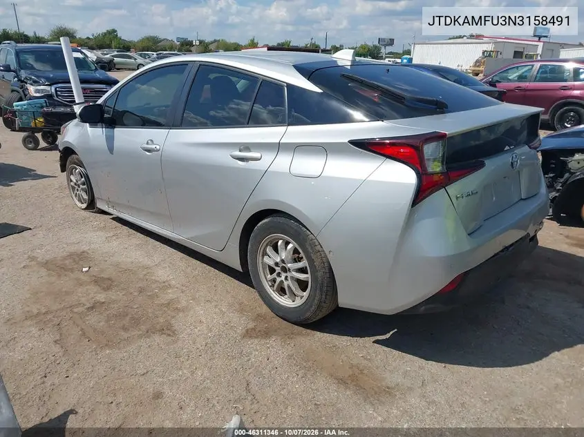 2022 TOYOTA PRIUS VIN JTDKAMFU3N3158491 — фото 3