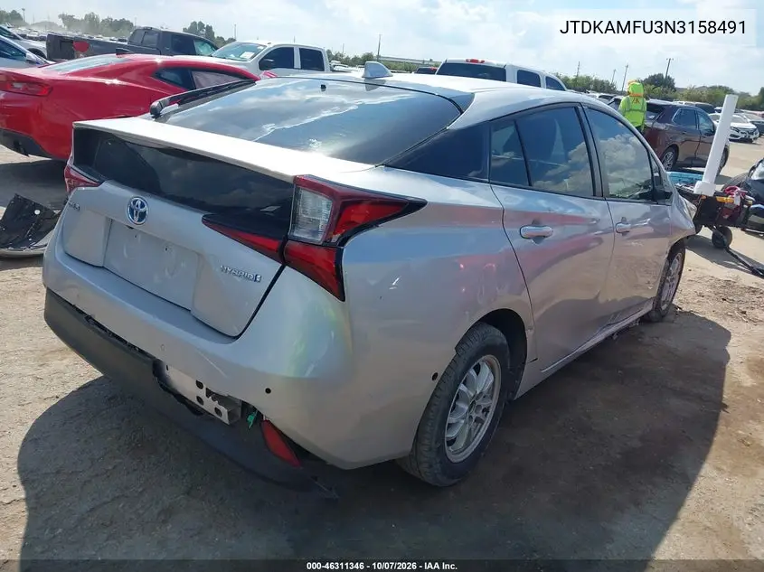 2022 TOYOTA PRIUS VIN JTDKAMFU3N3158491 — фото 4