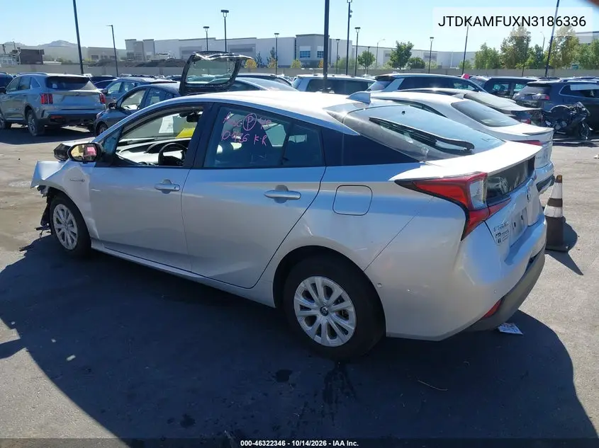 2022 TOYOTA PRIUS VIN JTDKAMFUXN3186336 — фото 3