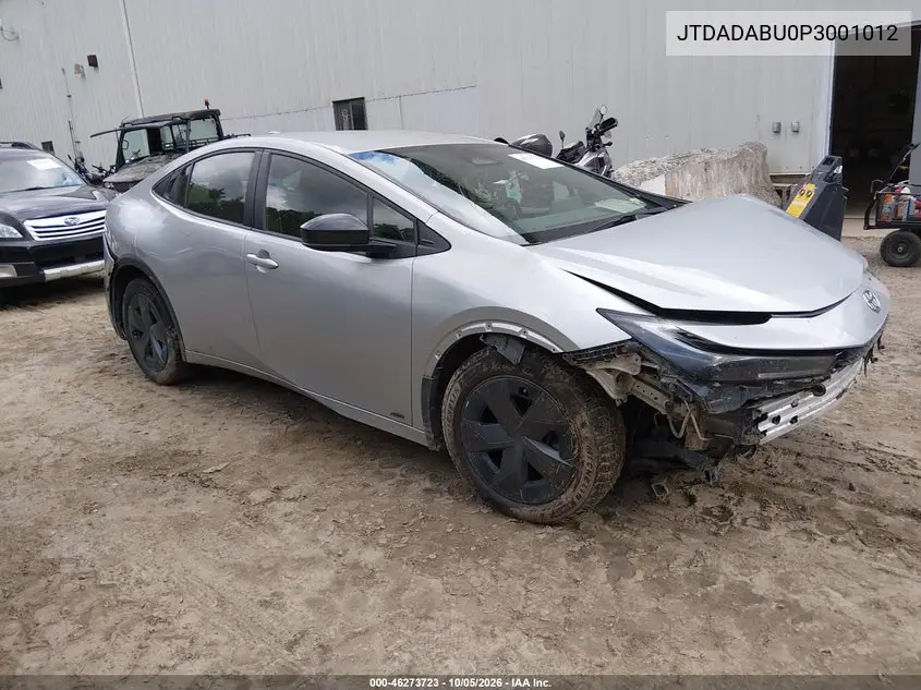 TOYOTA PRIUS 2023, VIN JTDADABU0P3001012