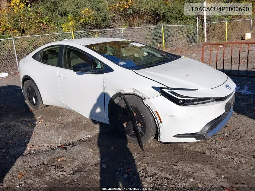TOYOTA PRIUS 2023, VIN JTDACACU4P3000690