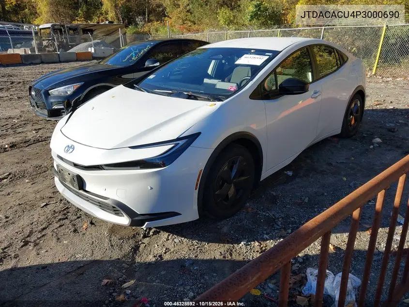 2023 TOYOTA PRIUS VIN JTDACACU4P3000690 — фото 2