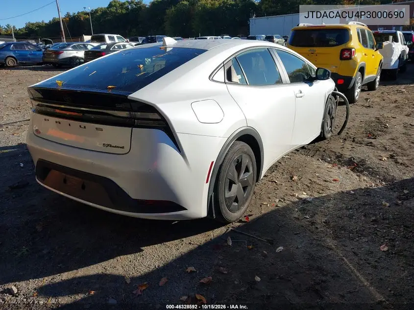 2023 TOYOTA PRIUS VIN JTDACACU4P3000690 — фото 4