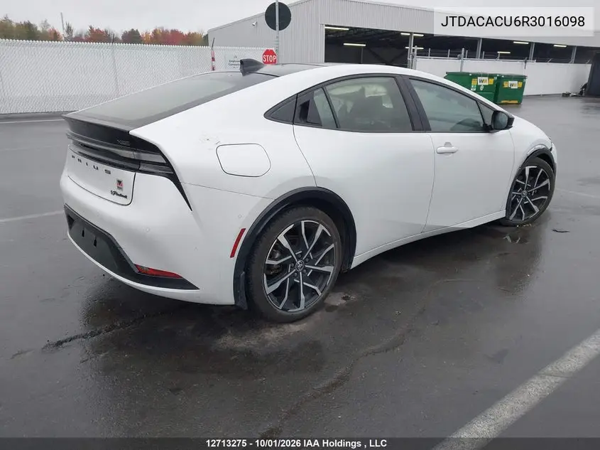 2024 TOYOTA PRIUS VIN JTDACACU6R3016098 — фото 4