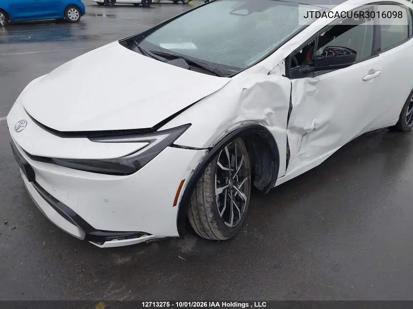 2024 TOYOTA PRIUS VIN JTDACACU6R3016098 — фото 6