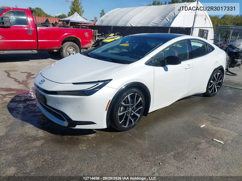 2024 TOYOTA PRIUS VIN JTDACACU2R3017331 — фото 2