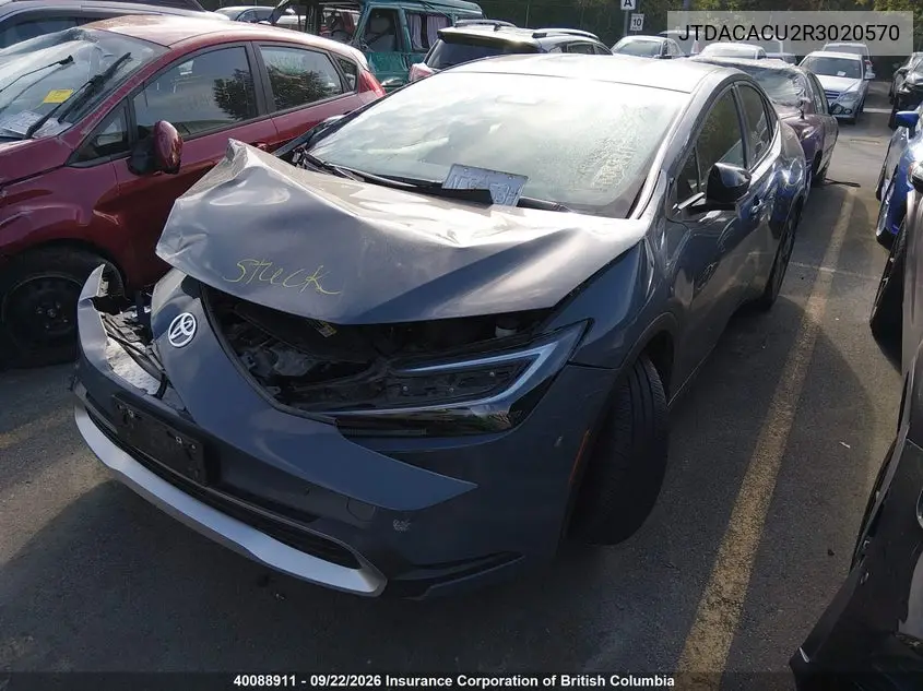 2024 TOYOTA PRIUS VIN JTDACACU2R3020570 — фото 2