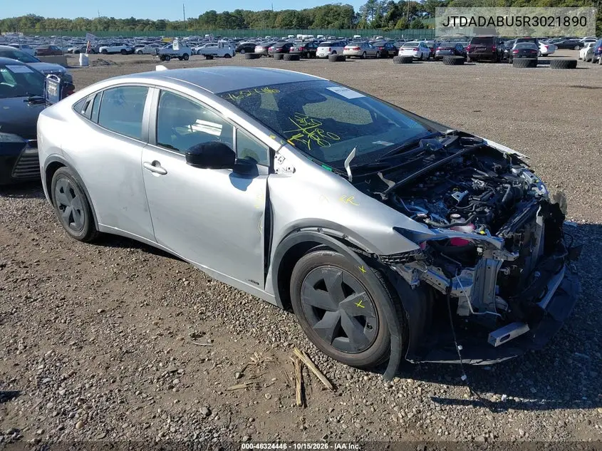 TOYOTA PRIUS 2024, VIN JTDADABU5R3021890
