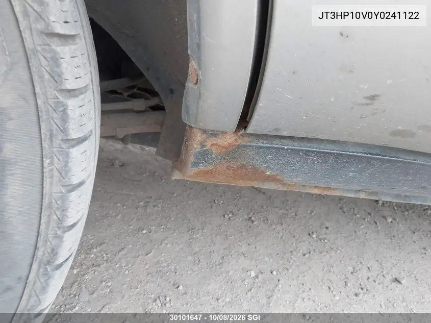 2000 TOYOTA RAV 4 VIN JT3HP10V0Y0241122 — фото 12