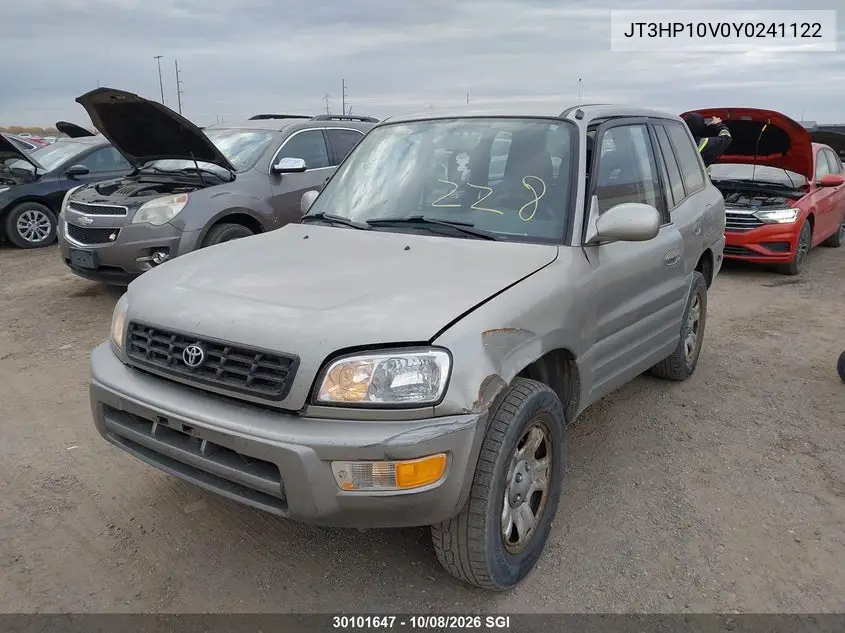 2000 TOYOTA RAV 4 VIN JT3HP10V0Y0241122 — фото 2