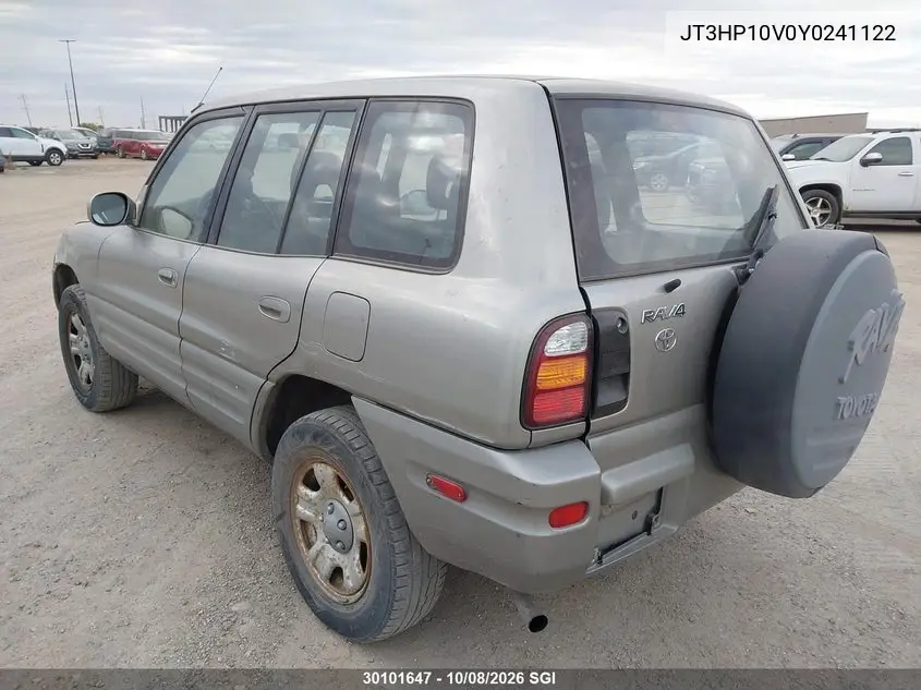 2000 TOYOTA RAV 4 VIN JT3HP10V0Y0241122 — фото 3