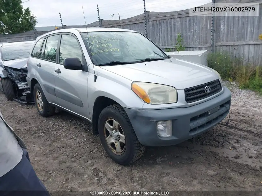 TOYOTA RAV 4 2001, VIN JTEHH20VX16002979