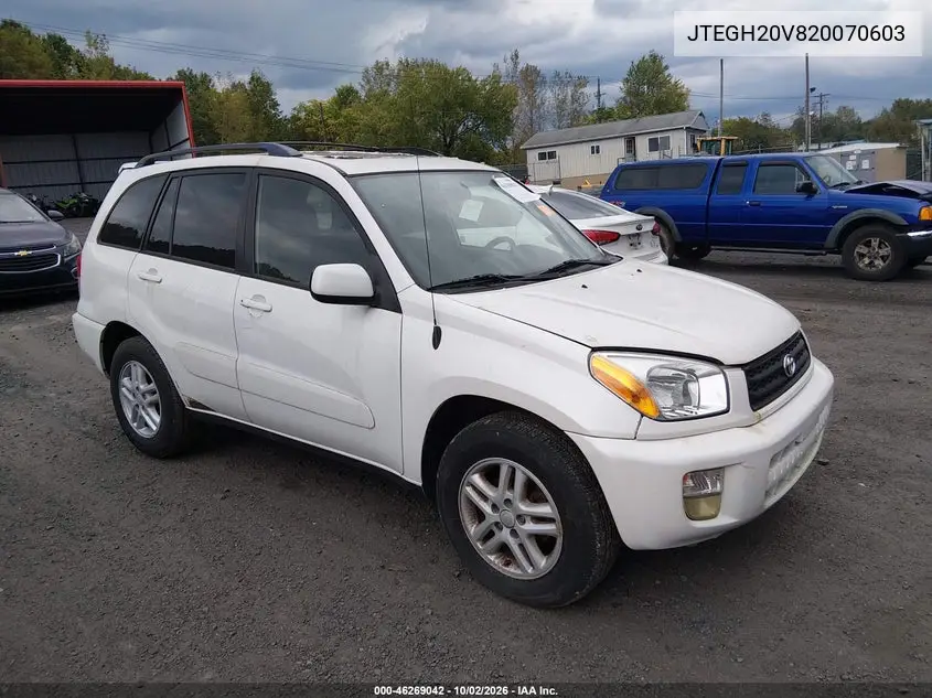 TOYOTA RAV 4 2002, VIN JTEGH20V820070603