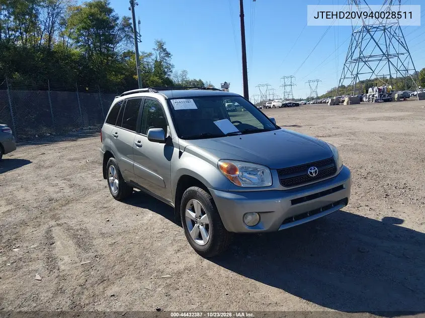 TOYOTA RAV 4 2004, VIN JTEHD20V940028511